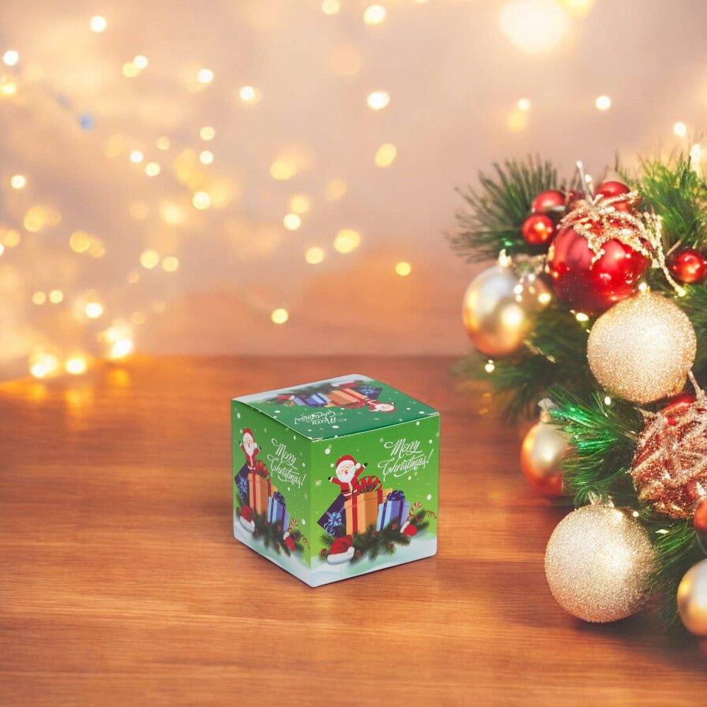 Set 24 cutii mici pătrate de Crăciun 6 modele diferite - multicolor - CraftUp