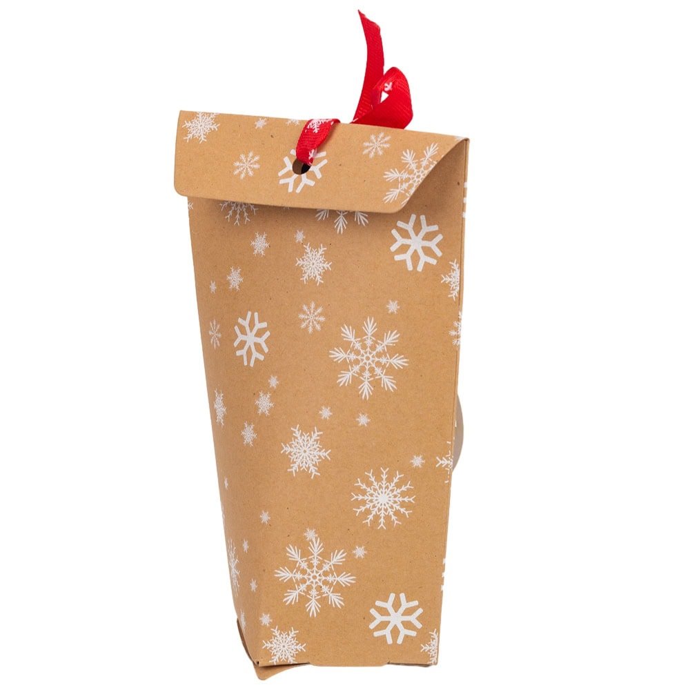 Set 24 pungi 3 modele diferite de Crăciun cu fundă și etichetă reni - kraft - CraftUp