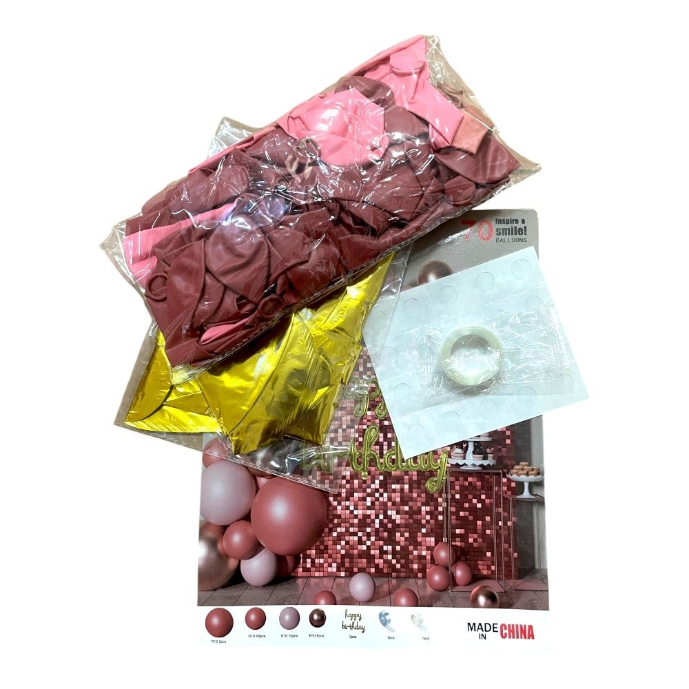 Set 70 baloane stil arcadă Happy Birthday - model 3 roșu - CraftUp