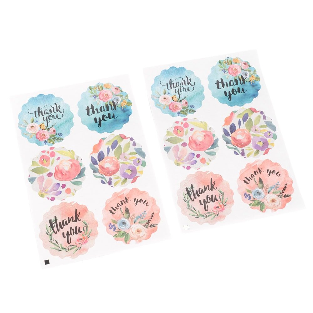 Set 8 felicitări cu plic și sticker cu mesaj Thank you - model 2 - CraftUp