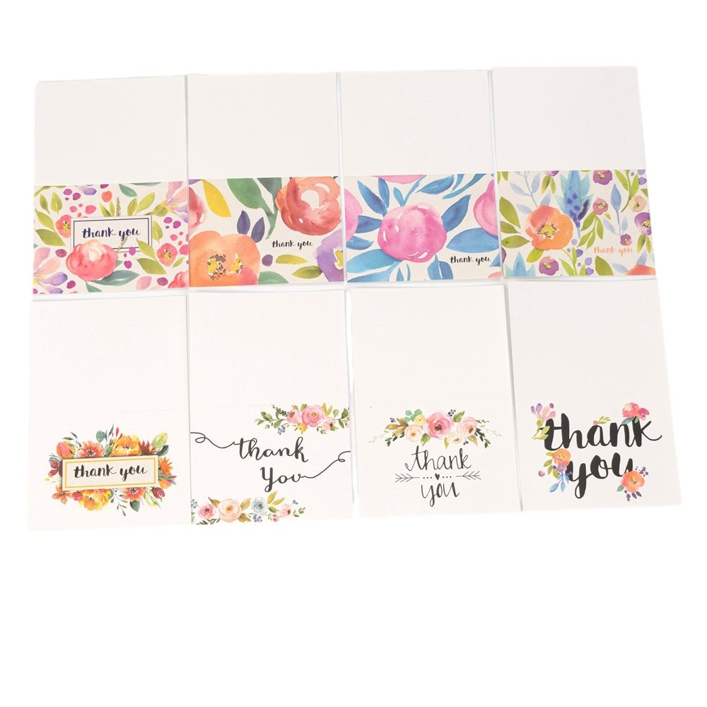 Set 8 felicitări cu plic și sticker cu mesaj Thank you - model 2 - CraftUp