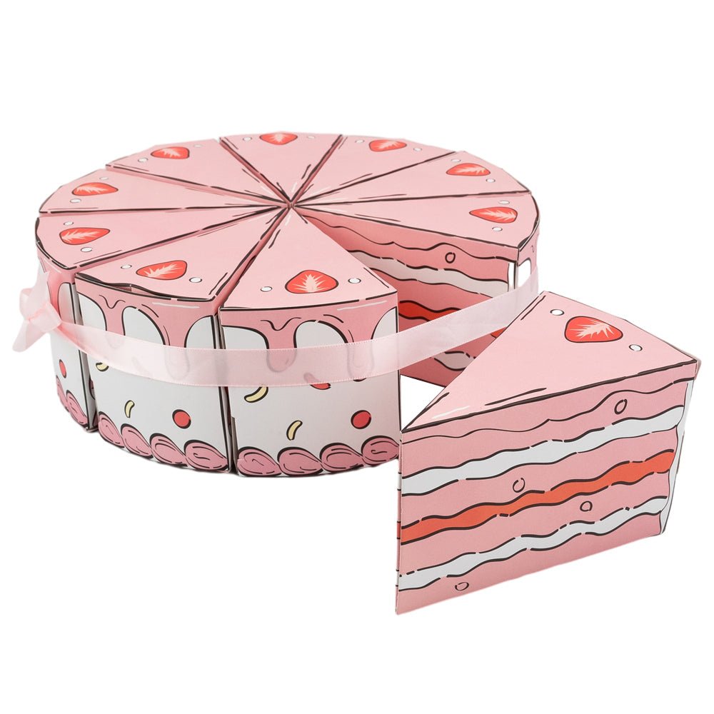 Set cutii mărturii tort căpșuni (set 10 felii) - CraftUp