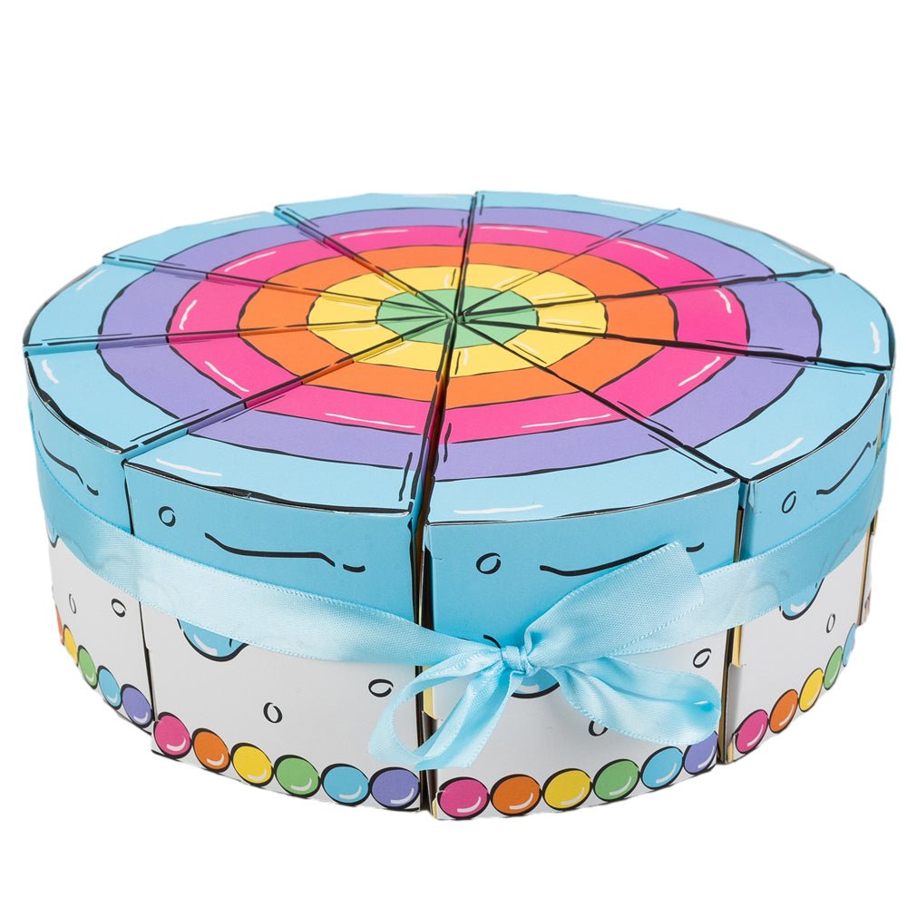 Set cutii mărturii tort curcubeu (set 10 felii) - CraftUp