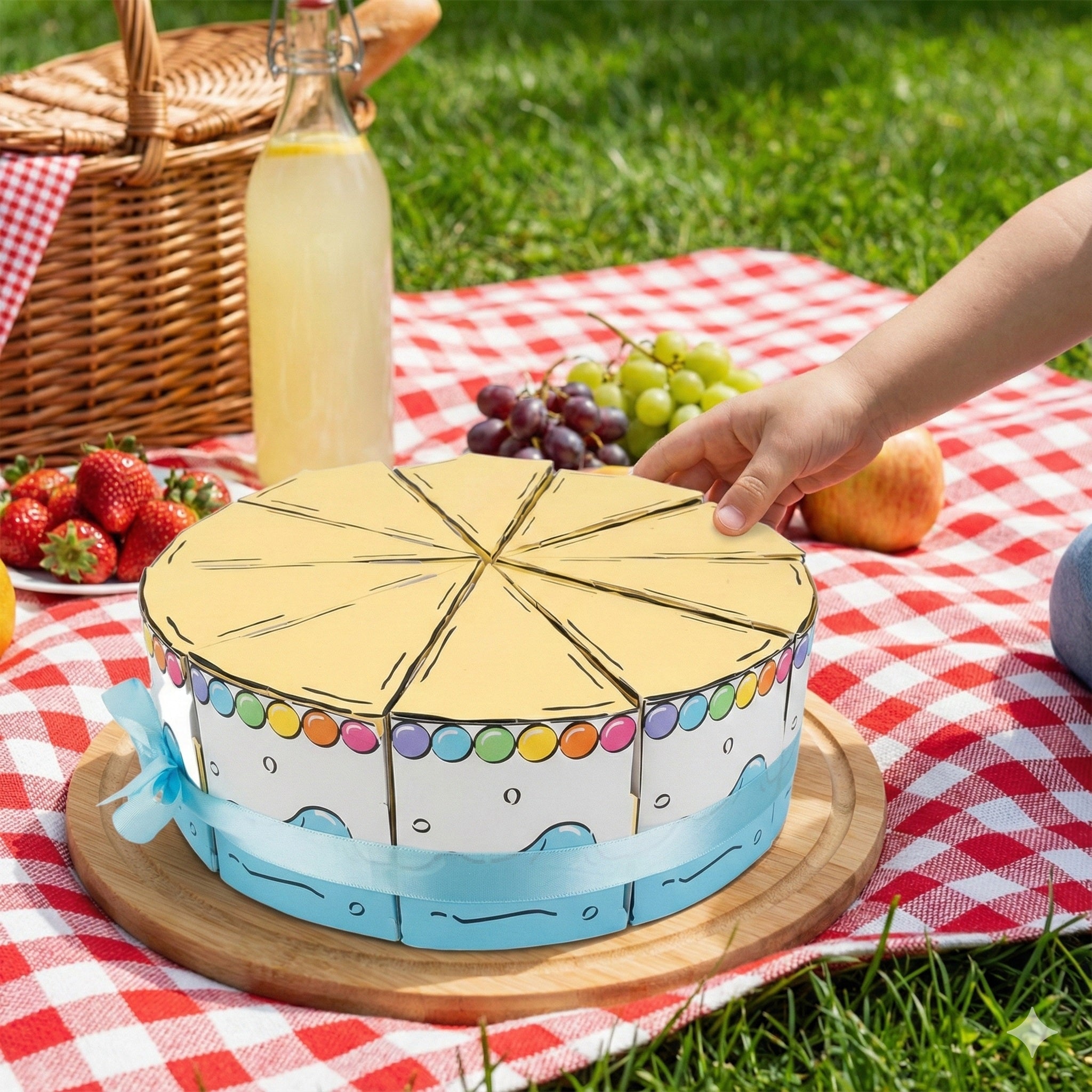 Set cutii mărturii tort curcubeu (set 10 felii) - CraftUp