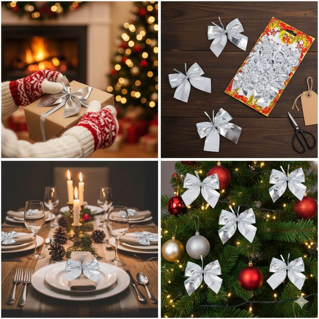 Set fundițe catifea Crăciun (set 12 buc) - CraftUp