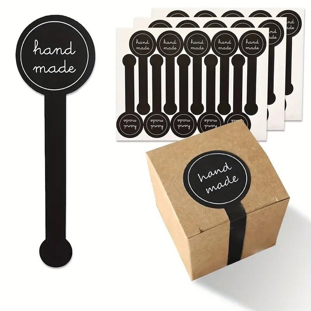 Stickere lungi cu bulină hand made - negru (set 100 buc) - CraftUp