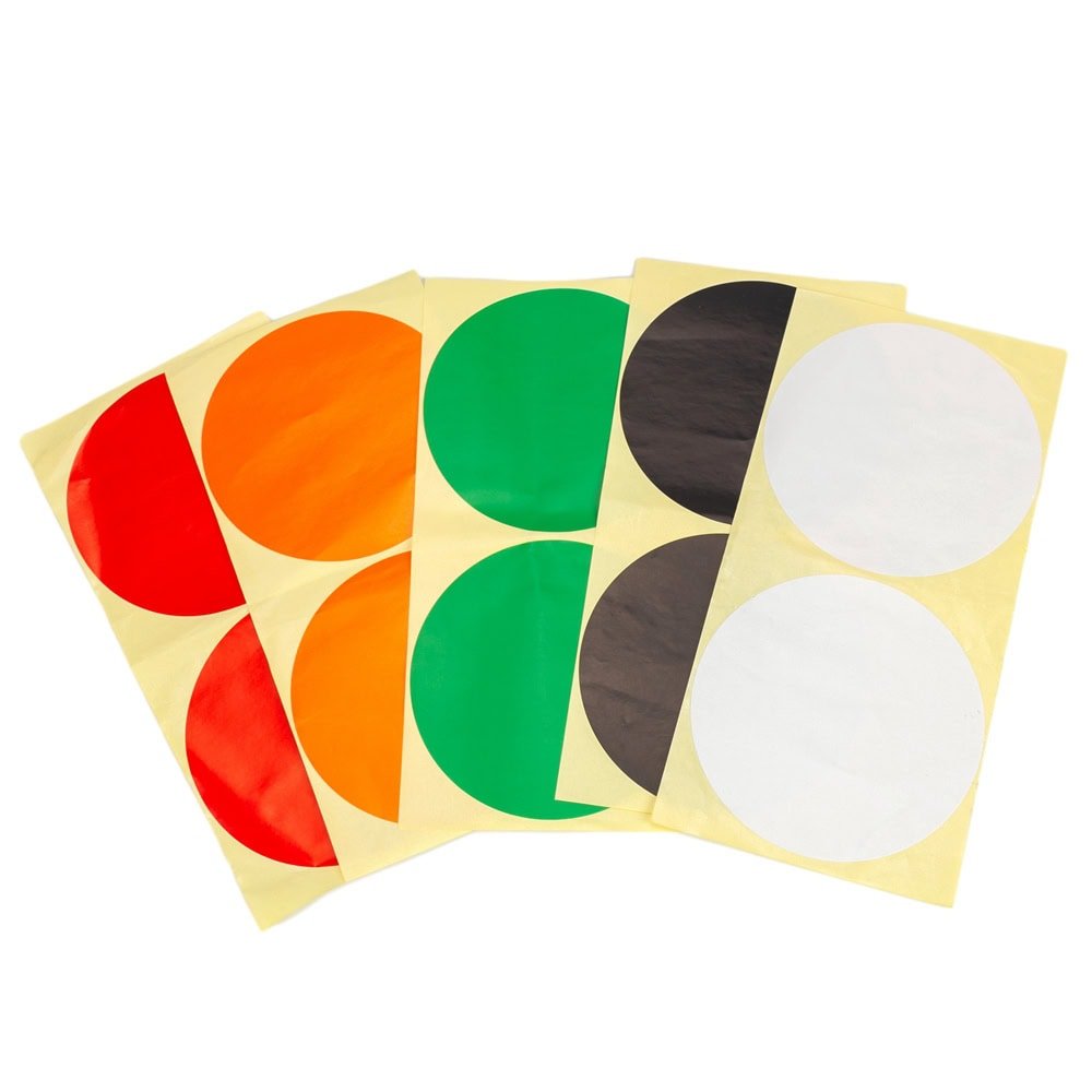 Stickere rotunde uni 10cm - portocaliu (set 30 buc) - CraftUp