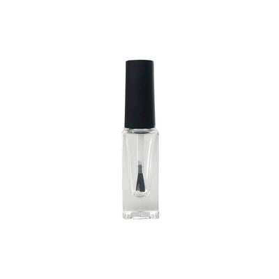 Sticluță transparentă înaltă cu pensulă ojă și capac negru 5ml