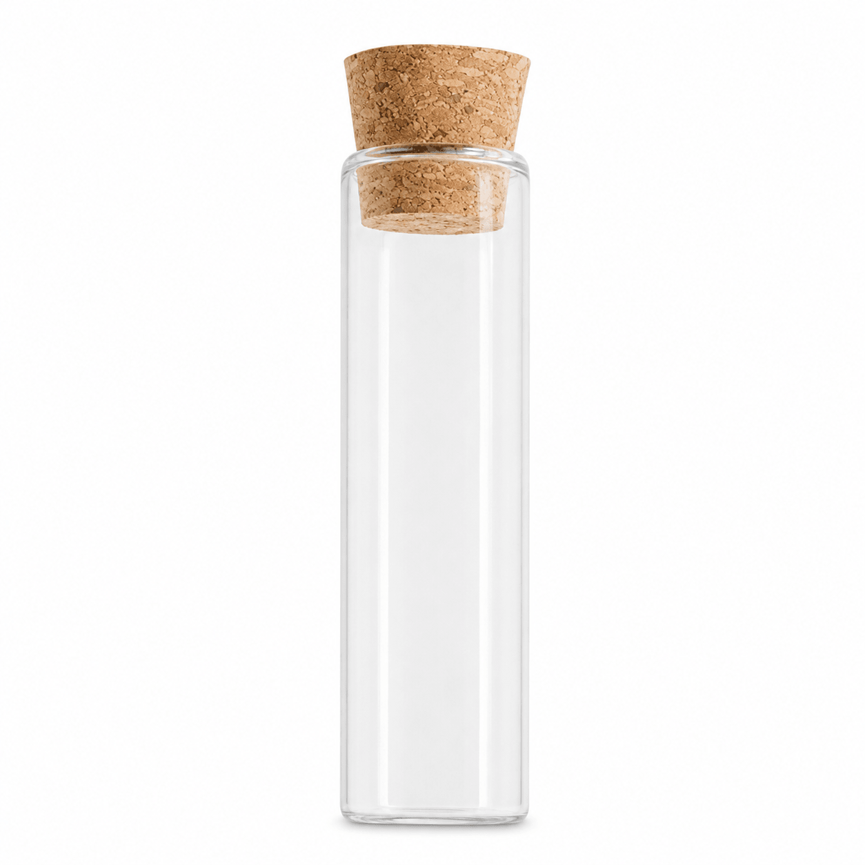 Sticluță transparentă tip eprubetă cu dop de plută 30 ml - CraftUp