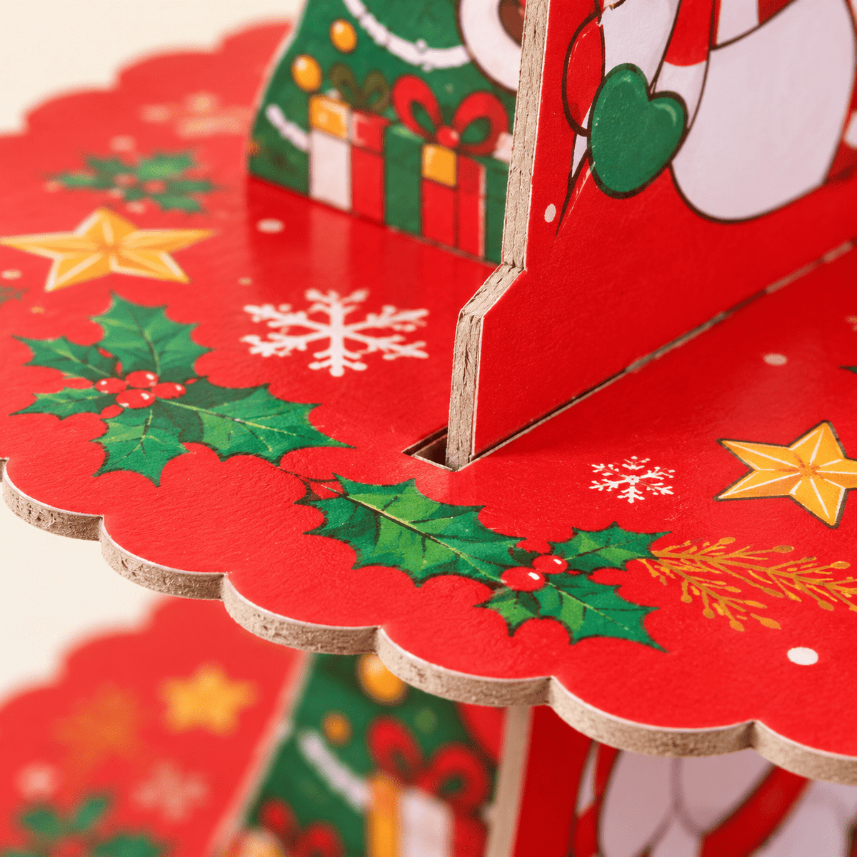 Suport deserturi de Crăciun din carton cu 3 niveluri - multicolor - CraftUp