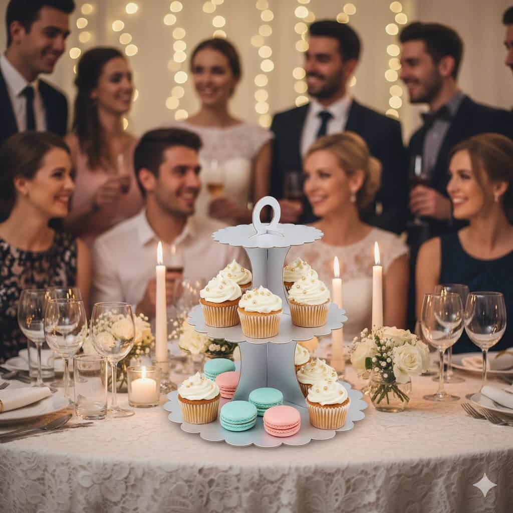 Suport prăjituri din carton cu 3 nivele - CraftUp