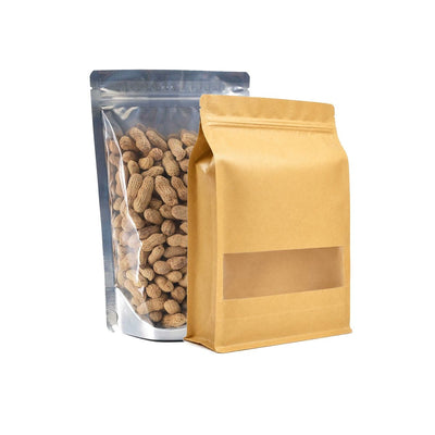 Pungi stand up cu zip și fereastră