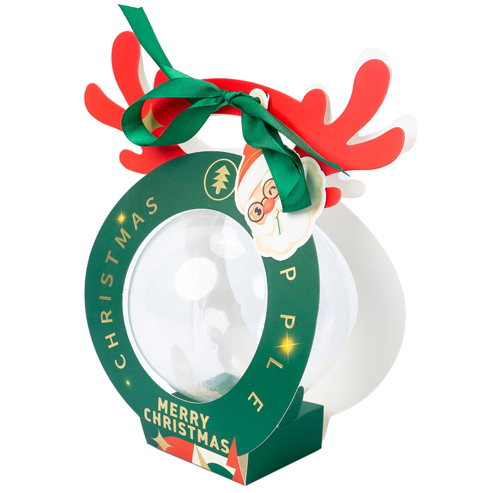 Cutie Crăciun rotundă cu glob transparent (set 25 buc)