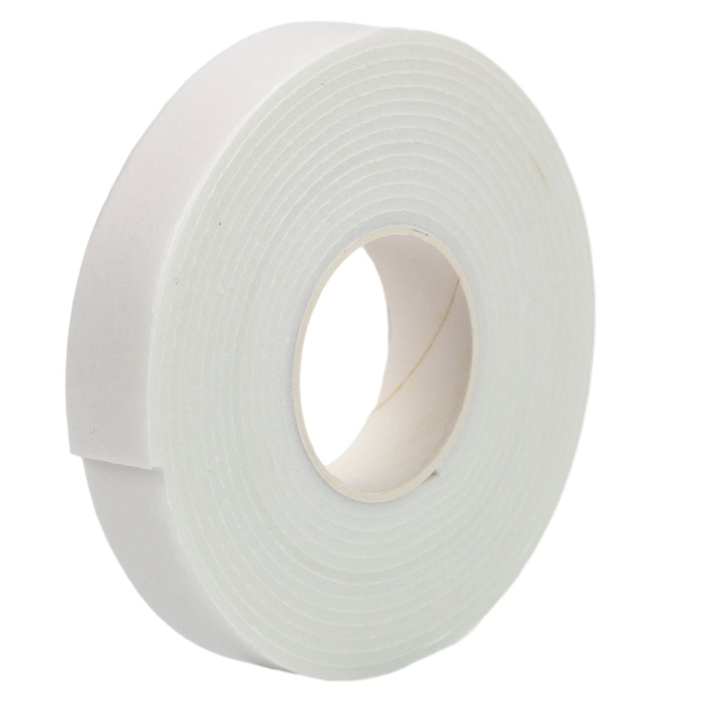 Bandă dublu adezivă buretată - alb - 1.8cm x 3m 1 - craftup.ro
