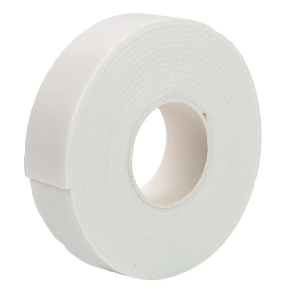 Bandă dublu adezivă buretată - alb - 2.4cm x 3m 1 - craftup.ro