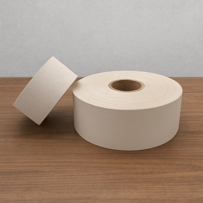 Bandă adezivă umectibilă din hârtie - alb - 50mm x 50m