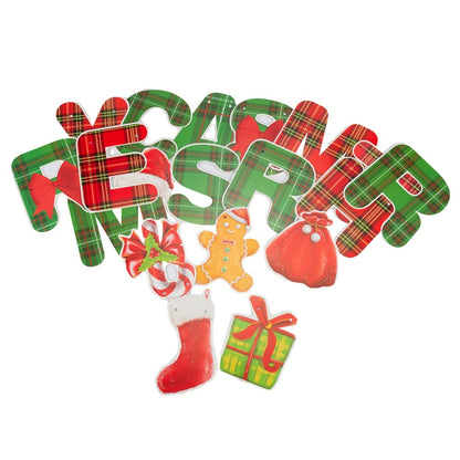 Banner Crăciun cu mesaj Merry Christmas - model 2 roșu și verde 1 - craftup.ro