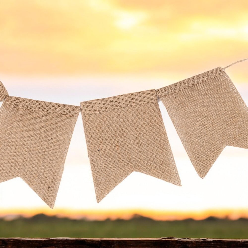 Banner dreptunghiular iută cu sfoară - maro 2 - craftup.ro