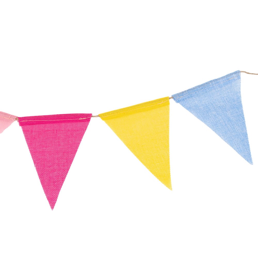 Banner triunghi textil cu sfoară - multicolor 1 craftup.ro