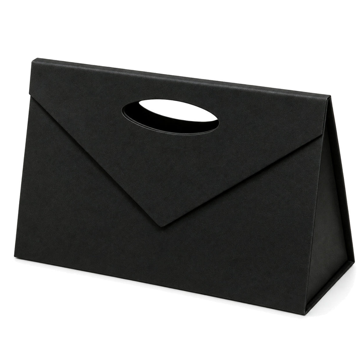 Gentuță cadou din carton tare cu închidere magnetică și mâner decupat - negru - CraftUp