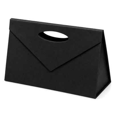 Gentuță cadou din carton tare cu închidere magnetică și mâner decupat - negru - CraftUp