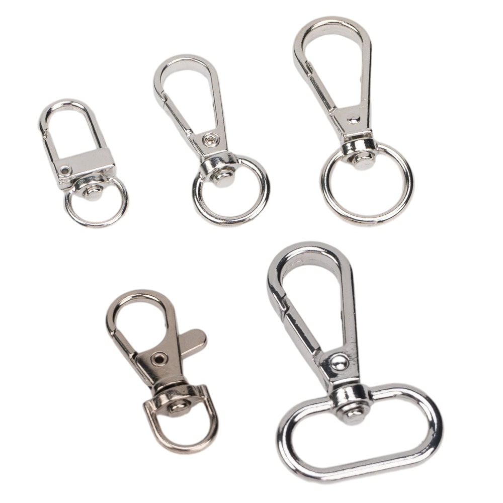 Carabină breloc cu cap rotativ - argintiu (set 100 buc) 1 - craftup.ro