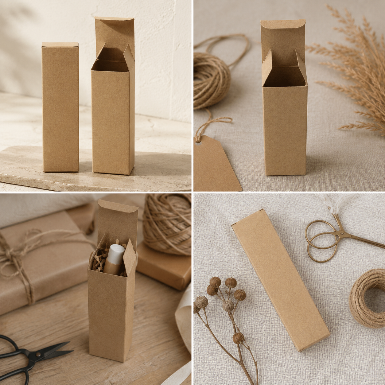 Cutii înalte cu clapetă - kraft (set 50 buc)