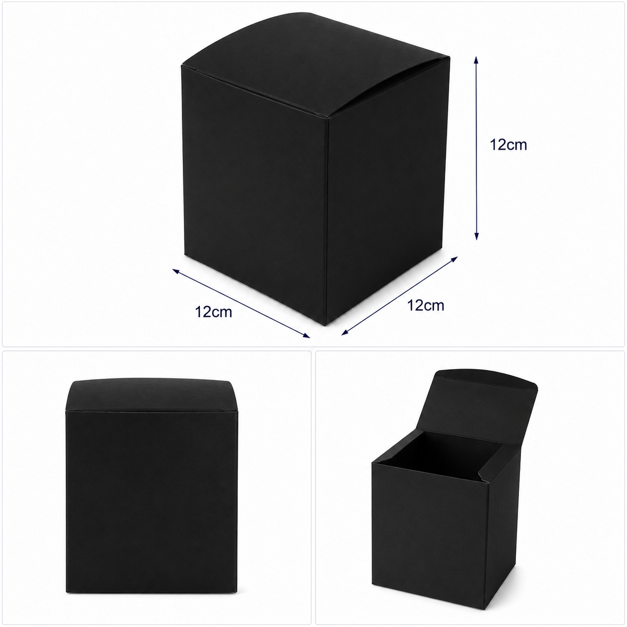 Cutie mică pătrată simplă - negru (set 10 buc)