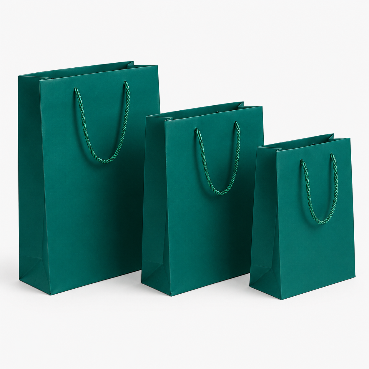 Pungi cadou dreptunghiulare uni - verde (set 12 buc)