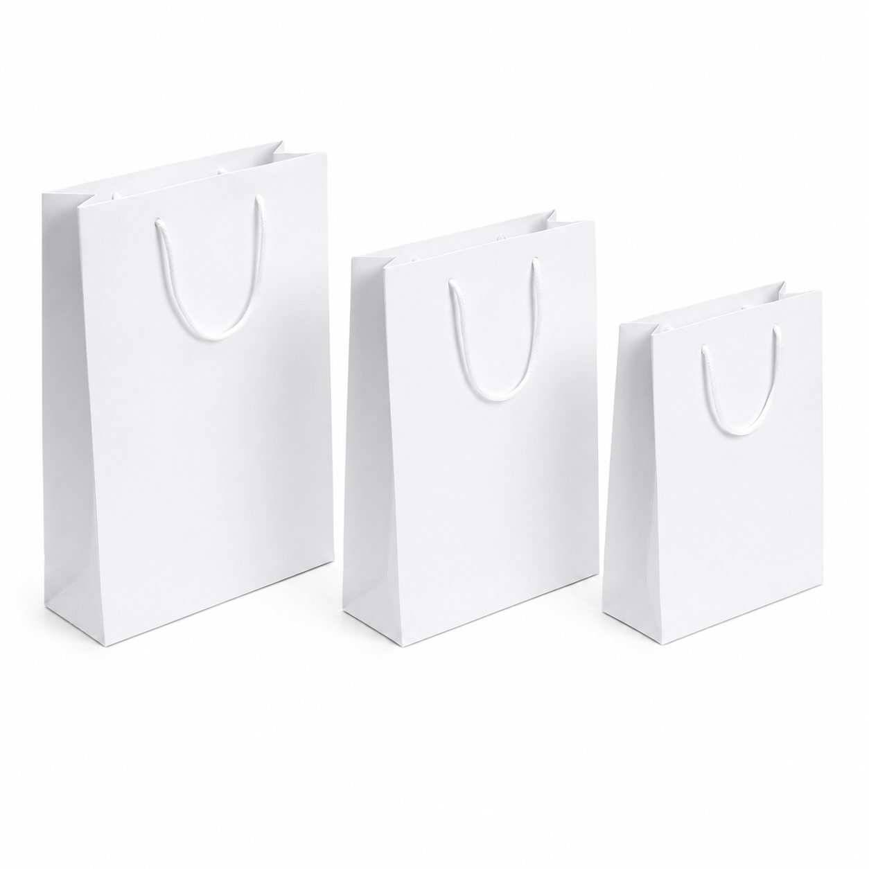 Pungi cadou dreptunghiulare uni - alb (set 12 buc)