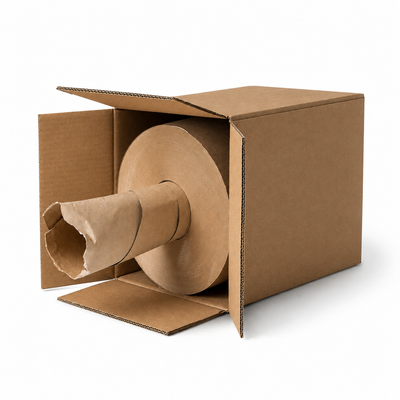 Rolă hârtie de umplutură în cutie dispenser - maro - 35cm x 450m
