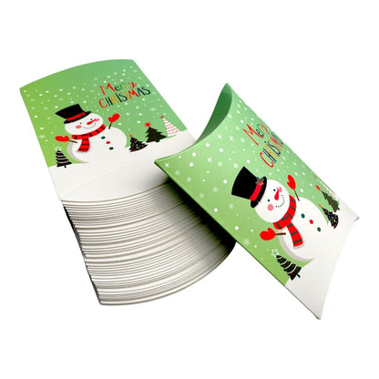Cutie Crăciun în formă de pernă - model 9 verde (set 50 buc) 14x10x2.6cm 3 - craftup.ro