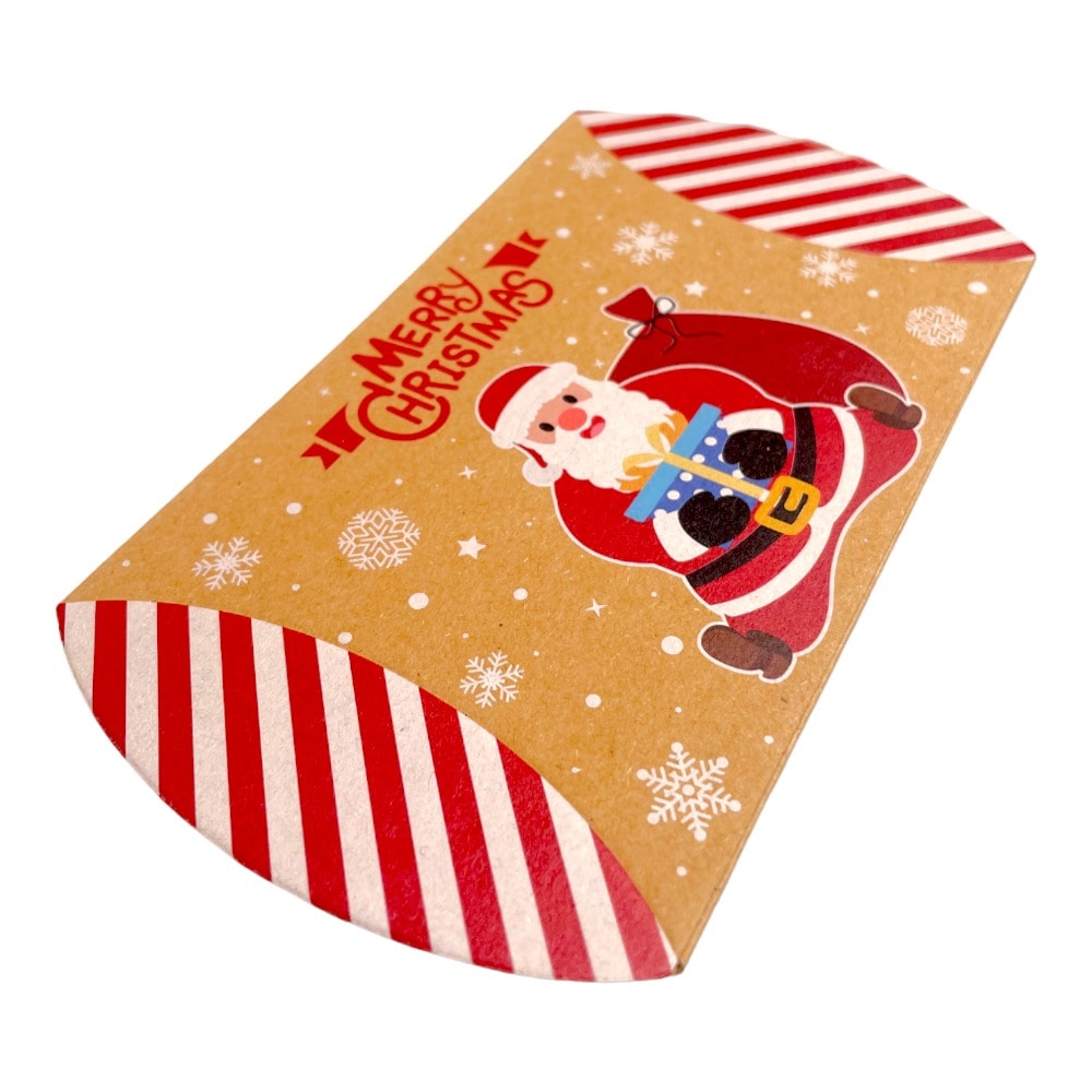 Cutie Crăciun kraft în formă de pernă - model 5 Cadourile Moșului (set 50 buc) 12x7.2x2.5cm 4 - craftup.ro