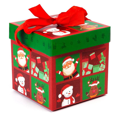 Cutie căni Crăciun cu capac și fundă roșu-verde 4 - craftup.ro