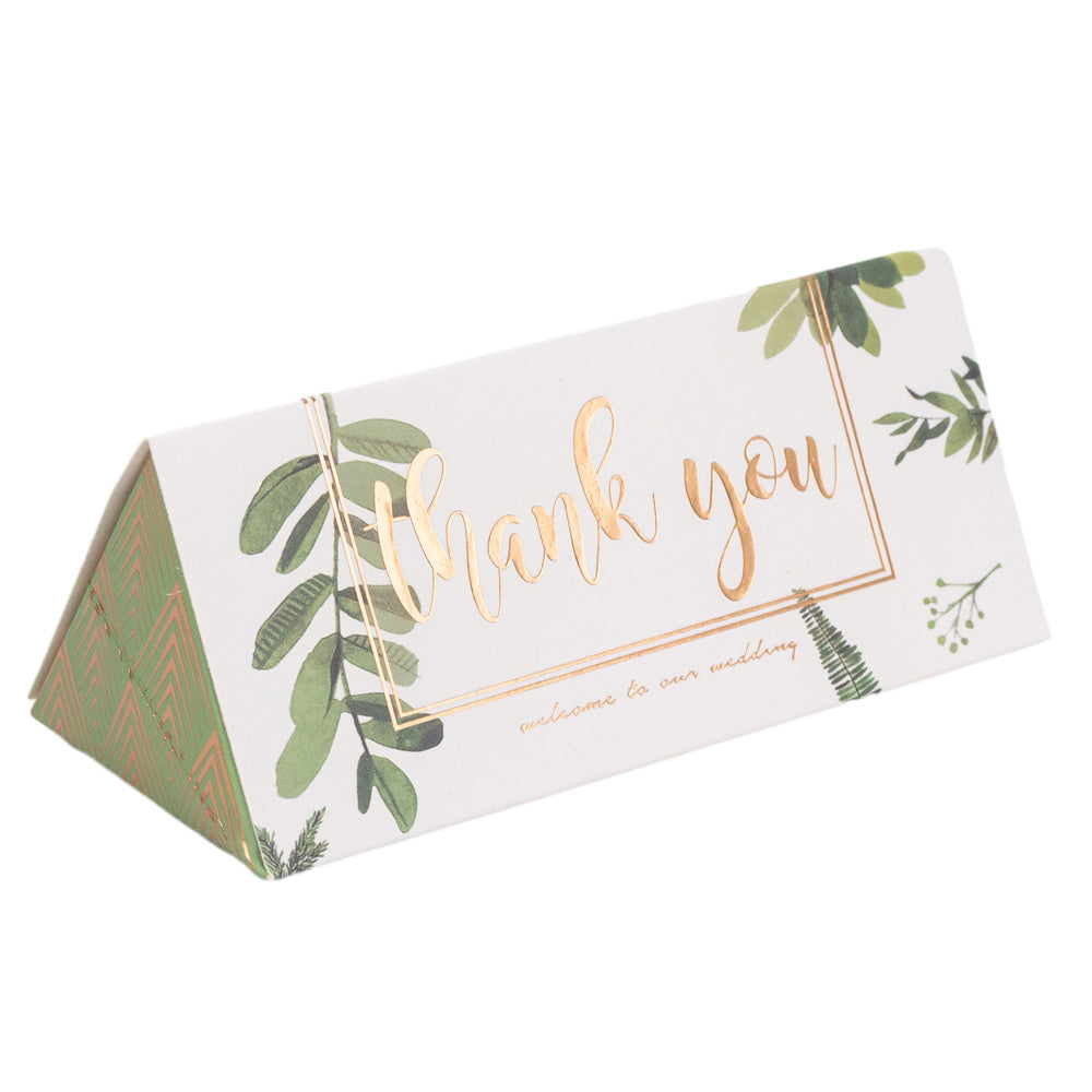 Cutie cu mesaj Thank you și panglică - verde (set 50 buc) - 13x5.5 1 - craftup.ro
