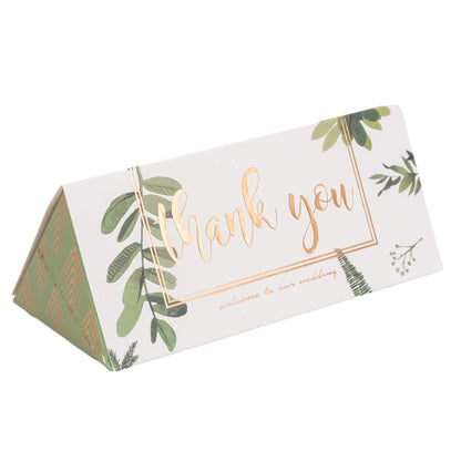 Cutie cu mesaj Thank you și panglică - verde (set 50 buc) - 13x5.5 1 - craftup.ro