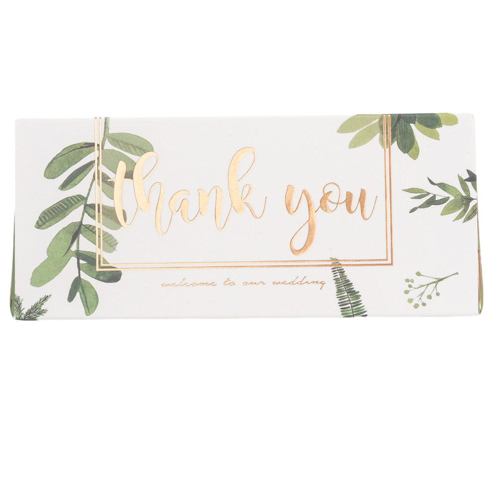Cutie cu mesaj Thank you și panglică - verde (set 50 buc) - 13x5.5 3 - craftup.ro