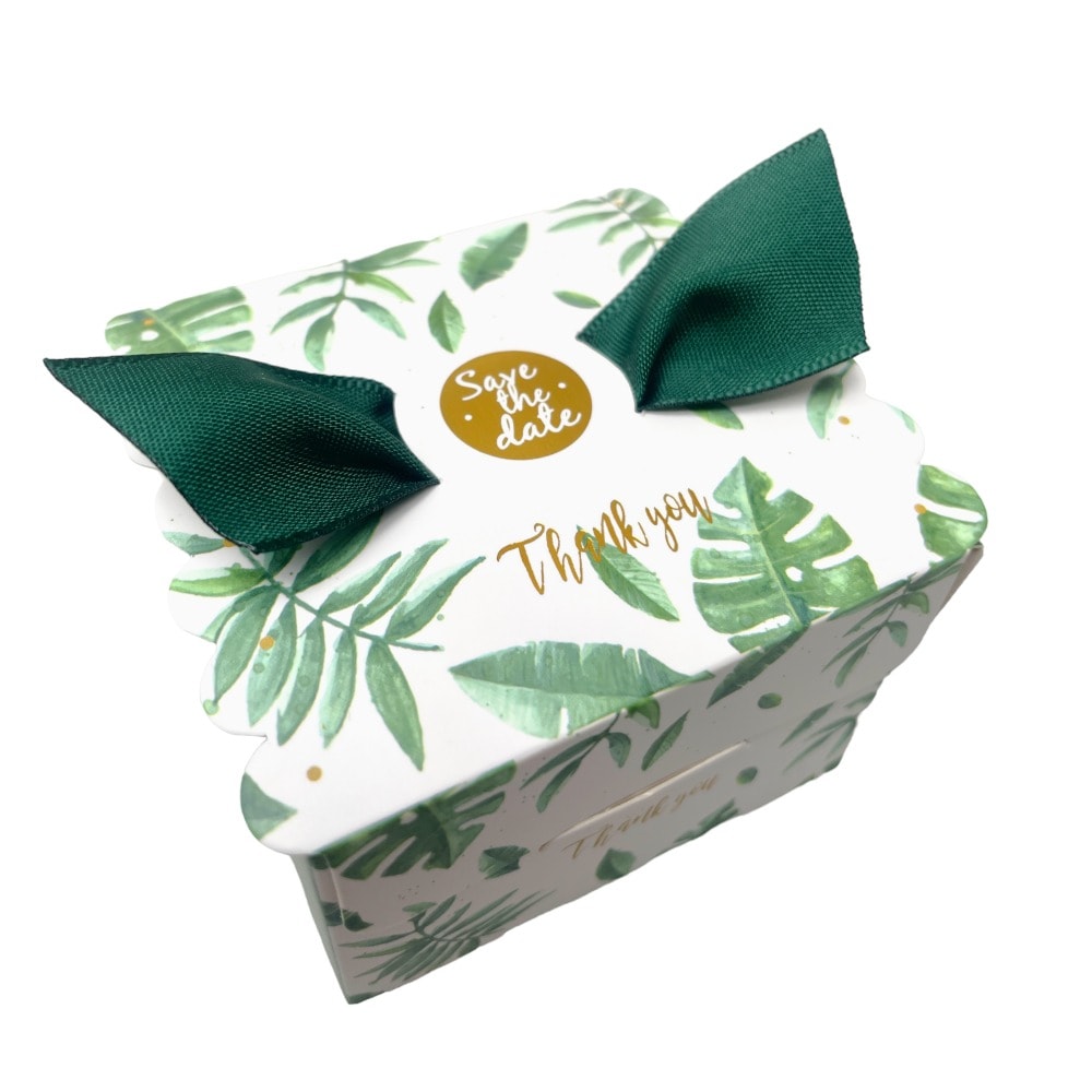 Cutie cu panglică mică - verde (set 50 buc) 6.5x6.5x4.5 1 - craftup.ro