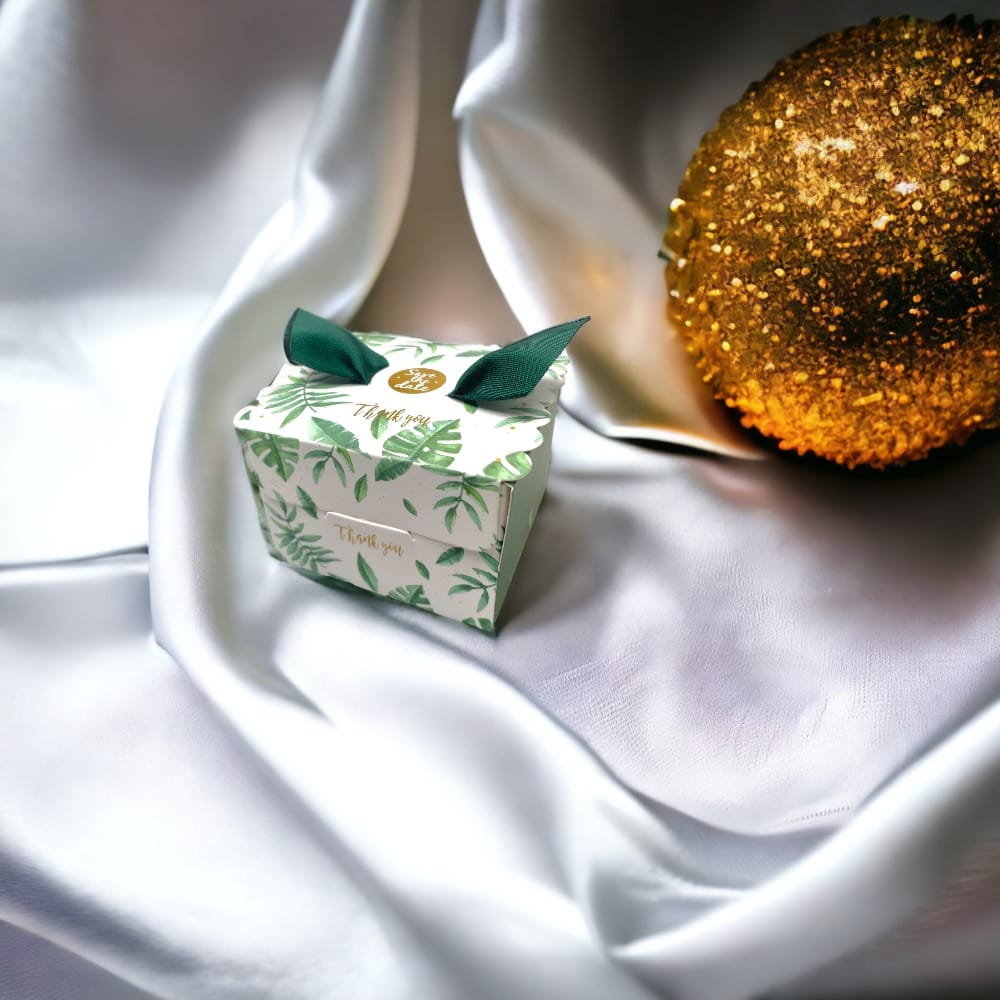 Cutie cu panglică mică - verde (set 50 buc) 6.5x6.5x4.5 2 - craftup.ro