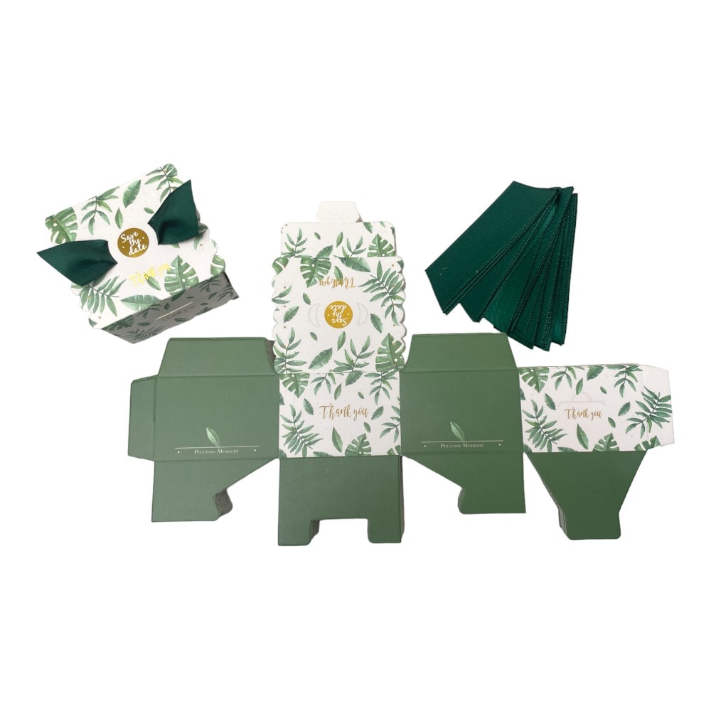 Cutie cu panglică mică - verde (set 50 buc) 6.5x6.5x4.5 3 - craftup.ro