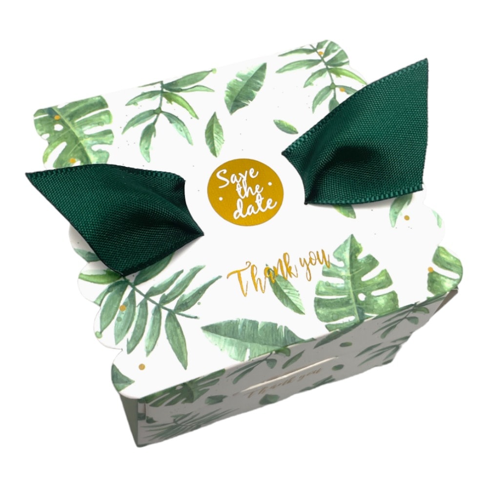 Cutie cu panglică mică - verde (set 50 buc) 6.5x6.5x4.5 4 - craftup.ro