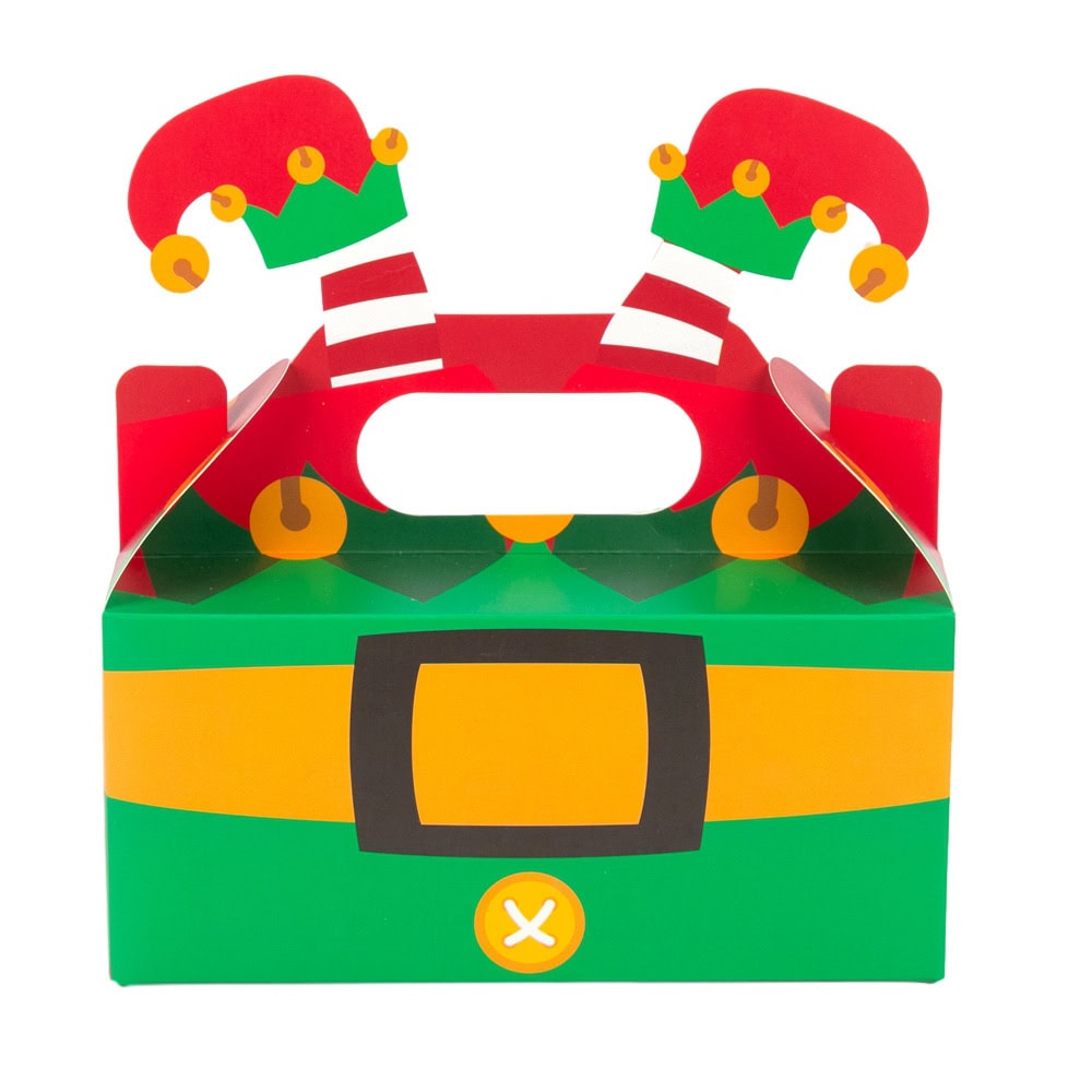 Cutie de Crăciun cu mâner model elf - verde (set 25 buc) 1 - craftup.ro