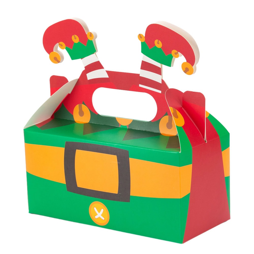 Cutie de Crăciun cu mâner model elf - verde (set 25 buc) 3 - craftup.ro