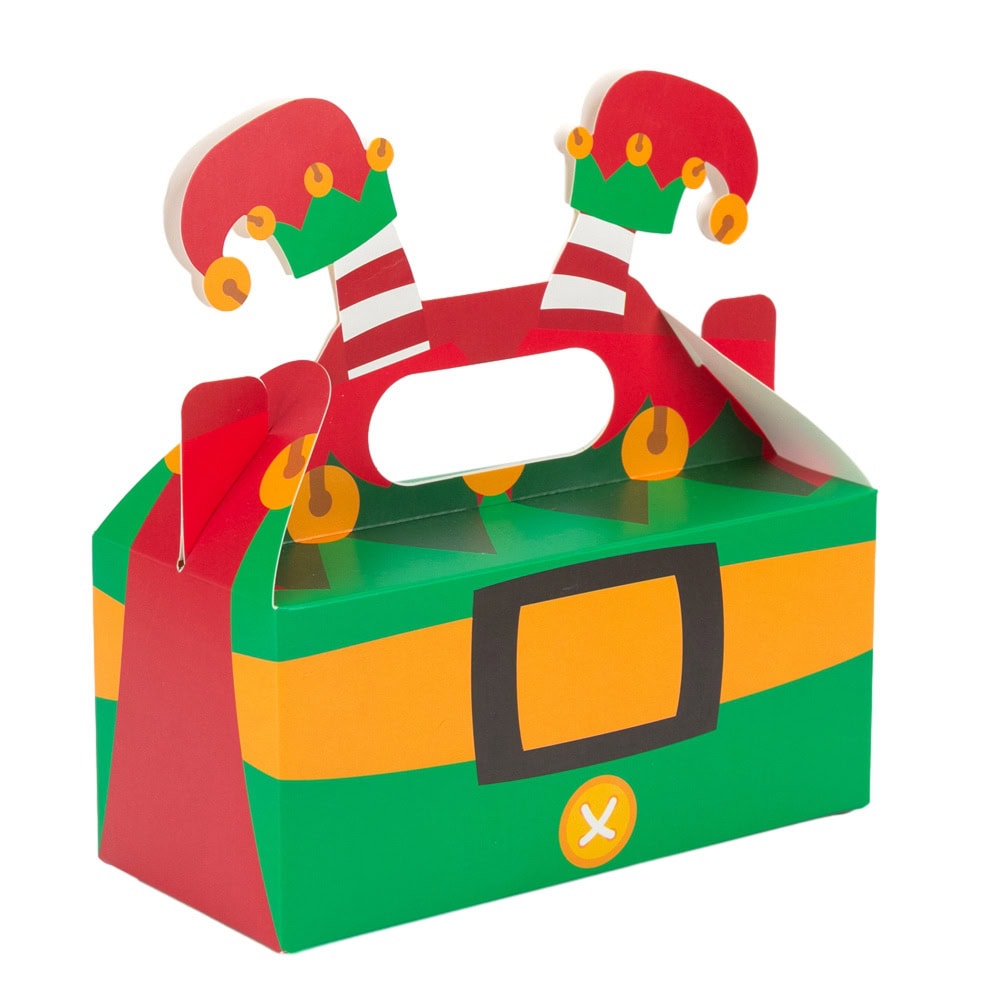 Cutie de Crăciun cu mâner model elf - verde (set 25 buc) 4 - craftup.ro