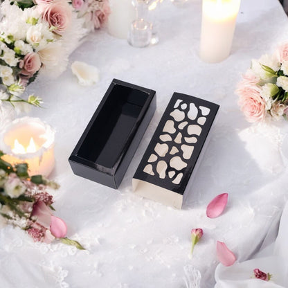 Cutie dreptunghiulară cu fereastră asimetrică - negru (set 50 buc) - 6x13x4cm 2 - craftup.ro