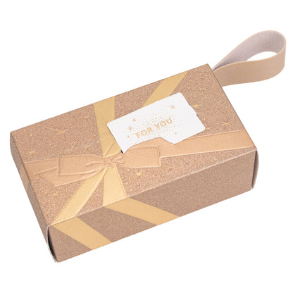 Cutie dreptunghiulară model cadou cu maner - auriu (set 25 buc) - 12.5x6.8x4.5cm 1 - craftup.ro
