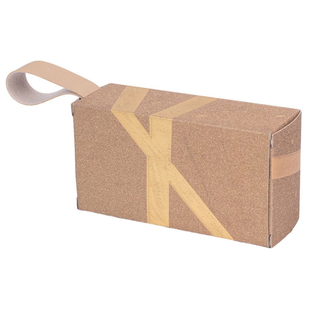 Cutie dreptunghiulară model cadou cu maner - auriu (set 25 buc) - 12.5x6.8x4.5cm 4 - craftup.ro