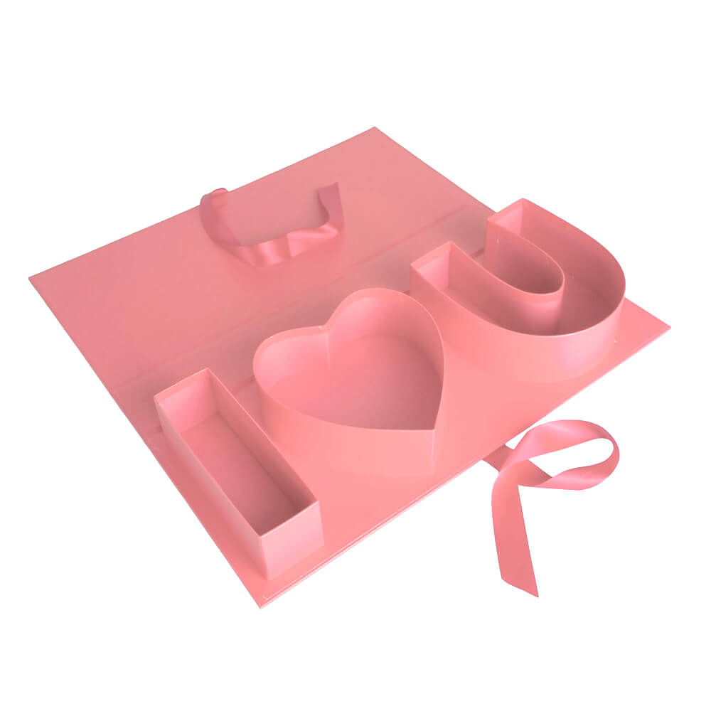 Cutie dreptunghiulara model trandafir I love you - roz