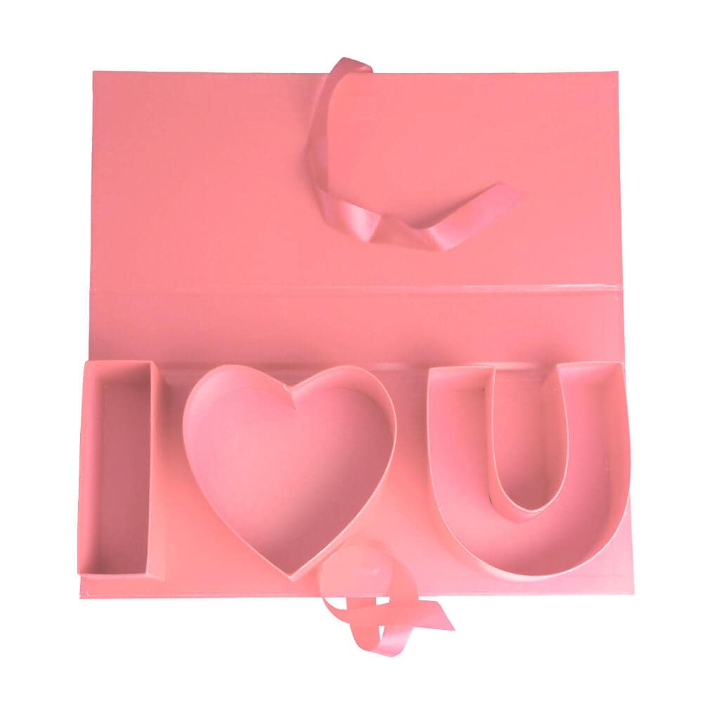 Cutie dreptunghiulara model trandafir I love you - roz
