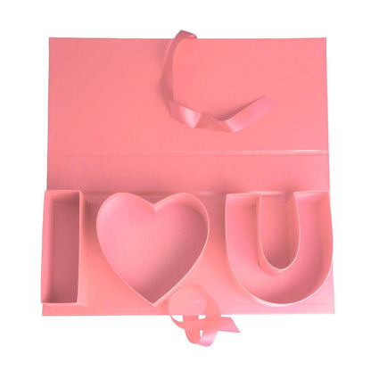 Cutie dreptunghiulara model trandafir I love you - roz